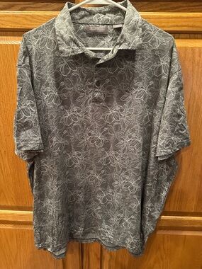 Daniel Cremieux XXL Men's Gray Floral Print Polo Shirt